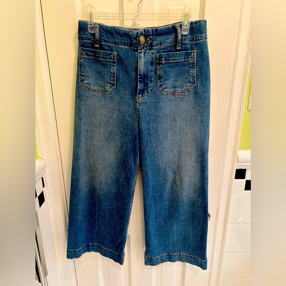 Anthropologie The Skipper High-Rise Crop Wide-Leg Jeans by Pilcro